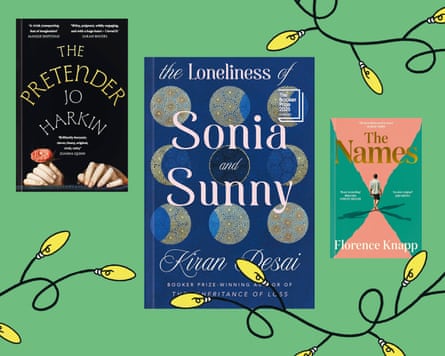 The covers of The Pretender, The Loneliness of Sonia and Sunny, and The Names.