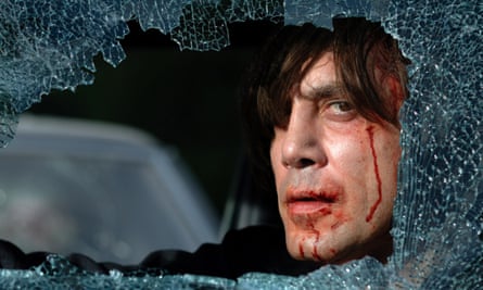 Javier Bardem as the killer Chigurh in the Coen brothers’ 2007 film of Cormac McCarthy’s No Country for Old Men, which won four Oscars.