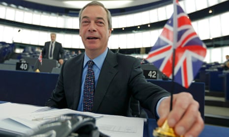 Nigel Farage in Strasbourg for an EU referendum debate.