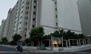 The building where a Saudi Arabian diplomat is believed to have abused two domestic servants, in Gurgaon, India.