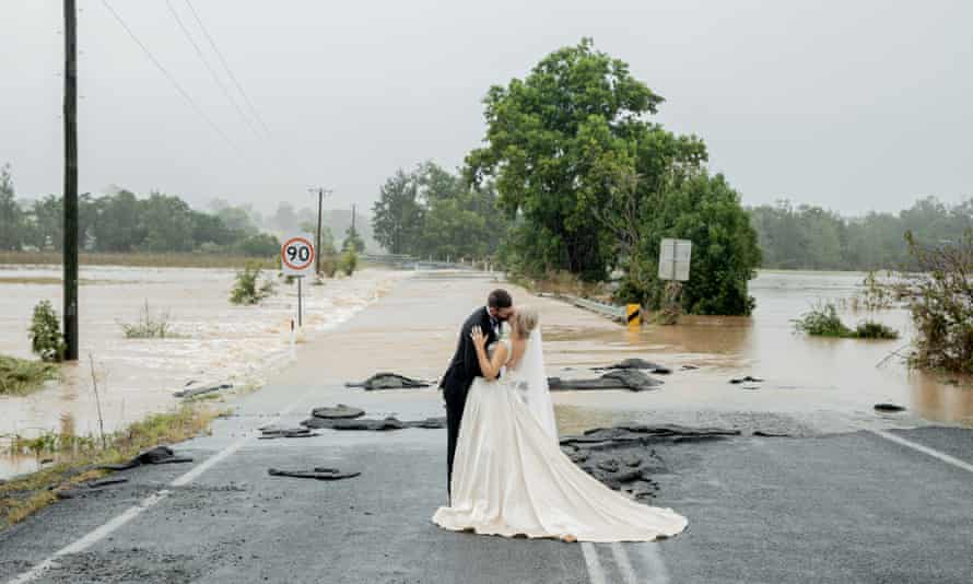 Kate Fotheringham and Wayne Bell on their wedding day on Gloucester Road Wingham.