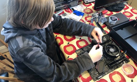 Keith Stuart’s son Albie, fitting the SSD