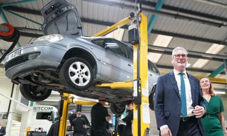 Keir Starmer campaigning in Grimsby on Wednesday.