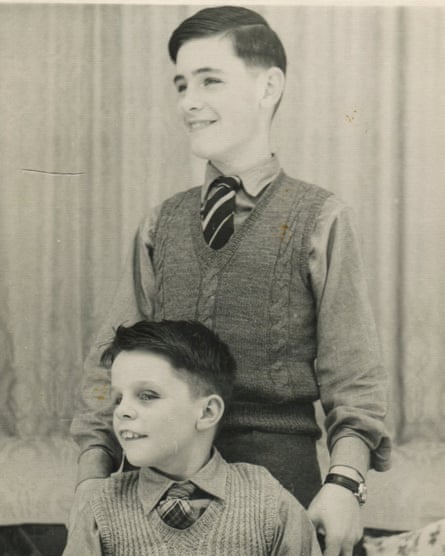 Peter White aged about 8, with his older brother, Colin, aged about 12.
