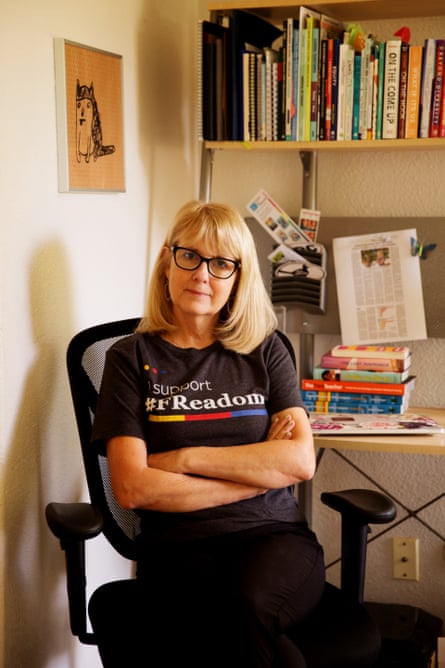 Carolyn Foote, a retired school librarian, teamed up with three other people to establish FReadom Fighters, a kind of support group for librarians in distress.