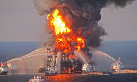 A file picture from 2010 shows the explosion at the mobile offshore oil drilling unit Deepwater Horizon, located in the Gulf of Mexico.