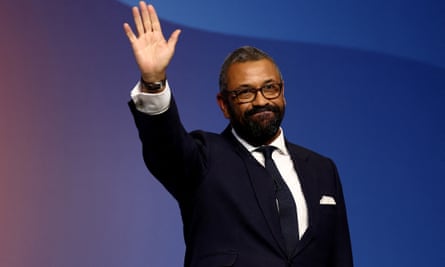 James Cleverly after delivering a speech at the Conservative party conference in Birmingham on 2 October 2024.
