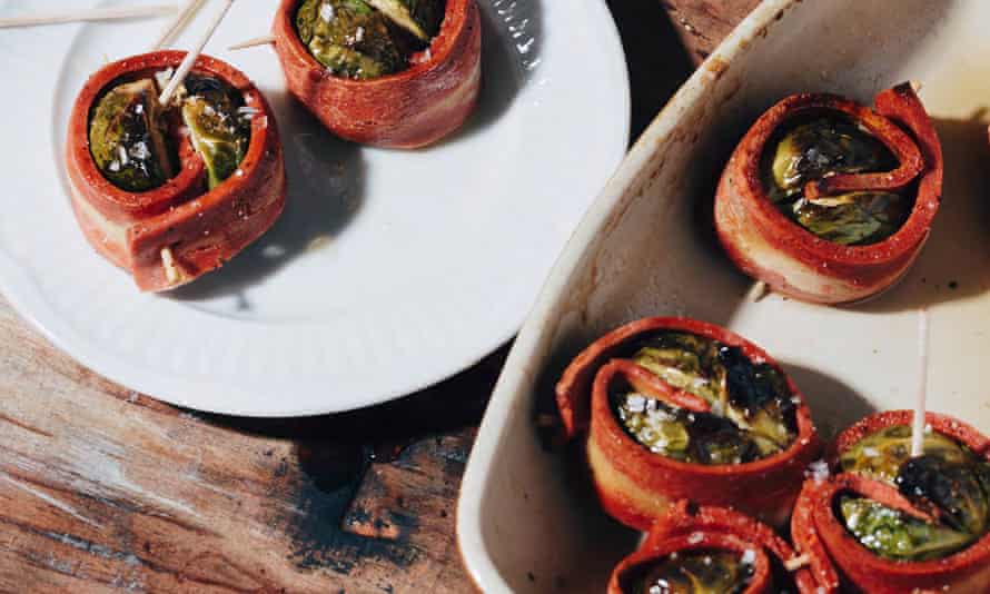 Bacon-coated brussels sprouts