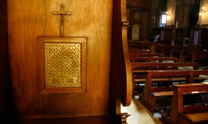 confession box in church in rome italy