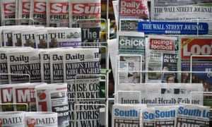 Read all about it: a range of papers on a London newsstand.