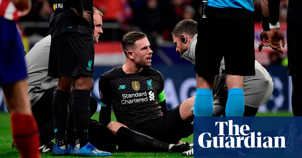 Liverpools Jordan Henderson out for around three weeks with injury