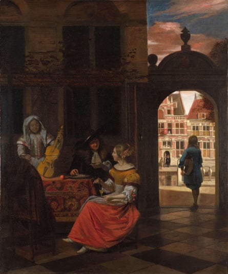 Pieter de Hooch, A Musical Party in a Courtyard, painting in oil on canvas, 16772WKHPTA Pieter de Hooch, A Musical Party in a Courtyard, painting in oil on canvas, 1677