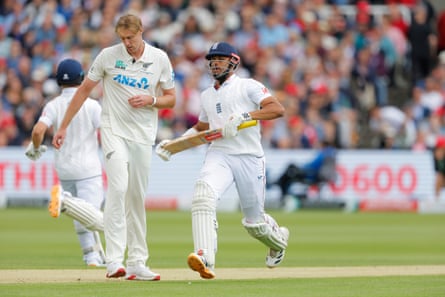 Emilio Gay runs between the wickets during day two