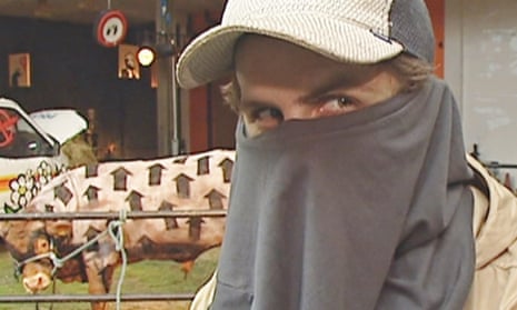 Still from a 2003 ITV interview with a man purporting to be Banksy