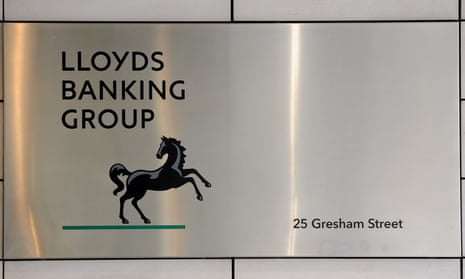 A sign outside Lloyds Banking Group’s head office in London.