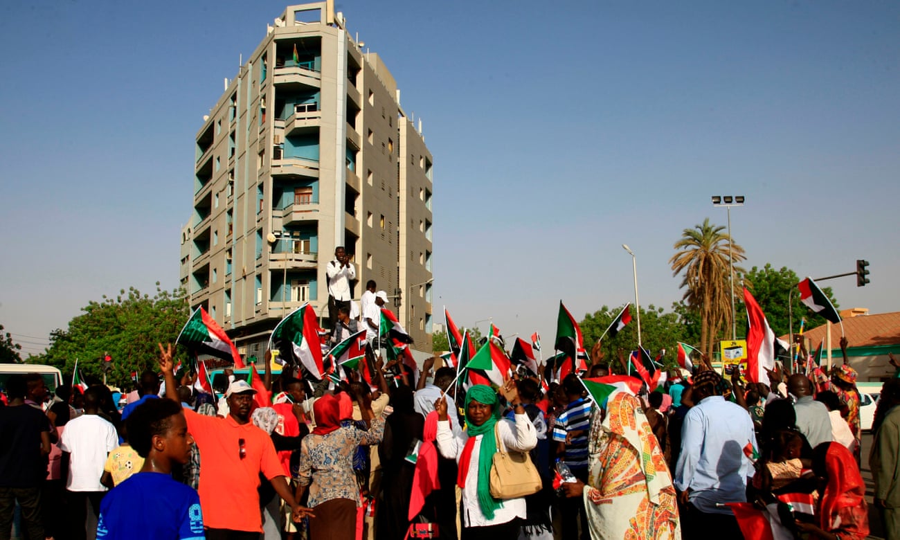 Sudanese demonstrators from the Nuba mountains take part in a demonstration in the capital Khartoum