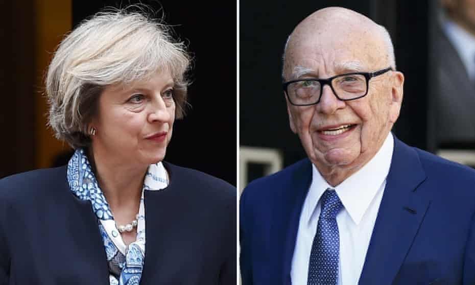 Theresa May and Rupert Murdoch
