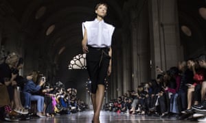 A model walks the runway at the Givenchy show