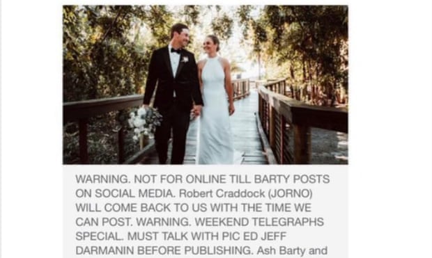 An embargoed photo of Ash Barty was published on news.com.au along with instructions not to publish until approved by the journo.