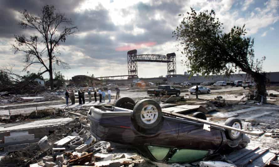 New Orlean's hurricane-ravaged Lower 9th Ward in October 2005, after Hurricane Katrina.