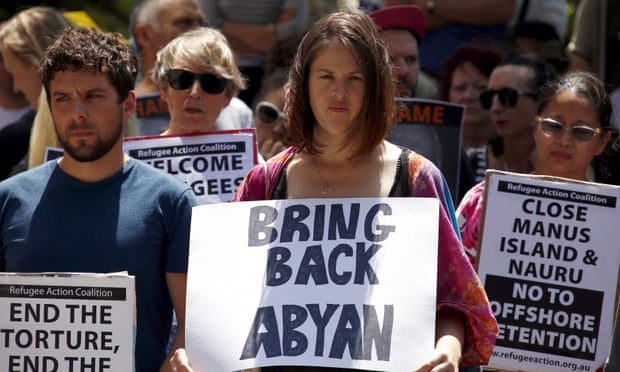 A protest in Sydney in October by supporters of refugees. Abyan’s personal circumstances have attracted comment from across the political spectrum. 