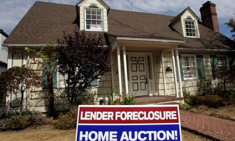 a foreclosure sign on a US home