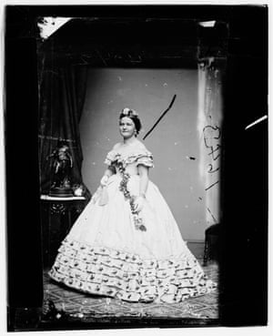 Mary Todd Lincoln in 1855 (dress later worn for Abraham’s inauguration in 1861)