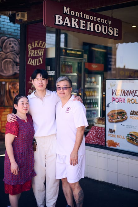 Cindy Vuong, Lawrence Du and Shaun Du pictured outside the Montmorency Bakehouse