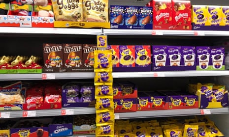 Chocolate Easter eggs in shop