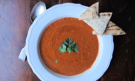 Roasted red pepper and walnut soup.