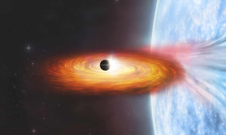 An artist's illustration depicts the X-ray binary and possible planet.