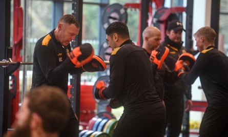 The players do some boxing