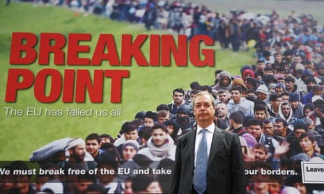 Former Ukip leader Nigel Farage in June 2016 with a poster suggesting millions of Turkish migrants were likely to arrive in the UK.