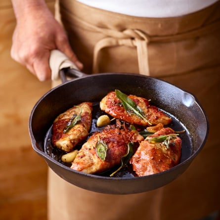Scaloppine di pollo al marsala and prosciutto crudo.