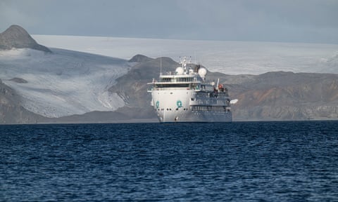 Tourists arrive at King George Island, Antartica, on a cruise ship. A record 105,331 people visited Antarctica over the 2022-23 season.