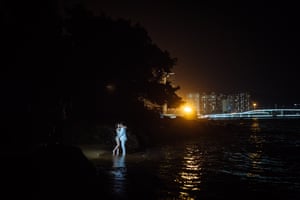 A night-time shoot on the beach at Gulangyu Island, in Xiamen