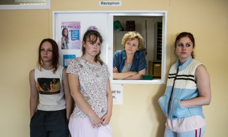 BBC1’s new drama Three Girls tells the story of the Rochdale grooming case: (from left) Molly Windsor as Holly, Liv Hill as Ruby, Maxine Peake as Sara Rowbotham and Ria Zmitrowicz as Amber