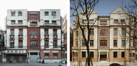 Before and after … Yuanmingyuan Apartment building restored by Chipperfield.