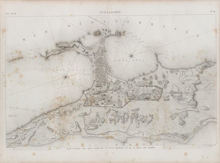 Drawings of the two ports of Alexandria. When planning the city, future roads and houses were marked with barley flour in a life-sized blueprint.