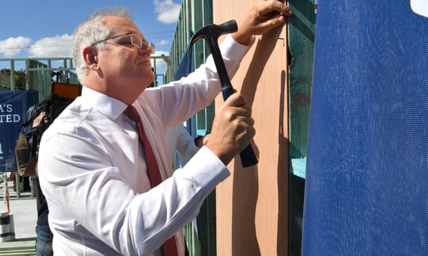 The prime minister Scott Morrison gets to work at a building site in Brisbane. It was no surprise the federal government focused on building homes in response to the pandemic, and it worked quite well for a while. 