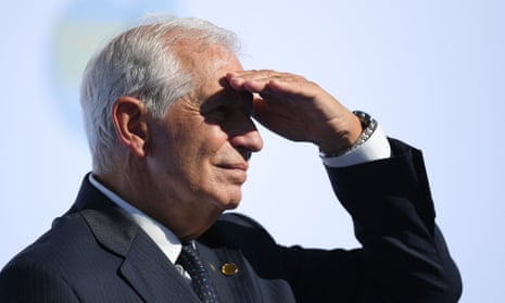 Josep Borrell arrives to attend the European Political Community summit in Granada.