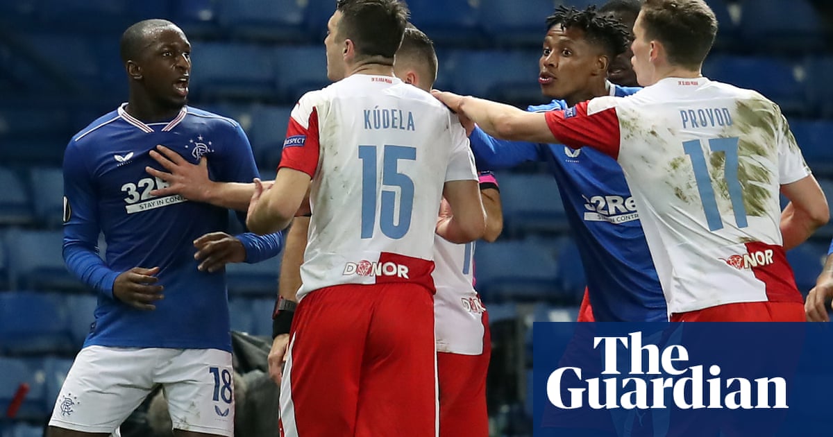 Slavia’s Ondrej Kudela gets 10-match Uefa ban for ‘racist behaviour’ at Rangers