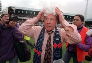 Derby manager Jim Smith celebrates after the Rams gained promotion.