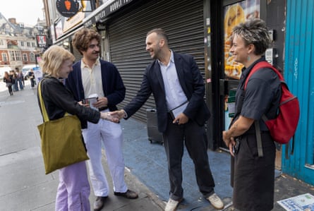 Zack Polanski meeting and greeting people on the streets of Holborn and St Pancras.