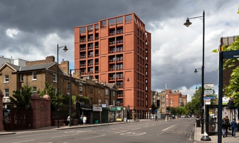 Superheated property market … the luxury tower section of the development in Hackney.