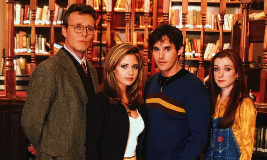 From left: Anthony Stewart Head as Robert Giles, Sarah Michelle Gellar as Buffy Summers, Nicholas Brendon as Xander Harris and Allison Hannigan as Willow Rosenberg in Buffy the Vampire Slayer.