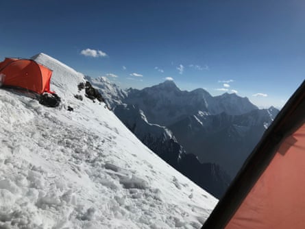 A view from the tent at base camp.