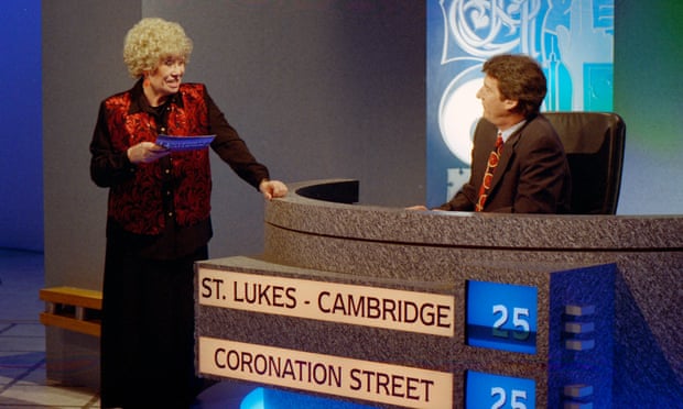 Elizabeth Dawn and Jeremy Paxman University Challenge sketch for Comic Relief, 1997.