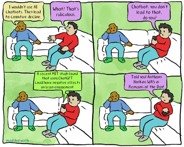 Madeline Horwath on AI chatbots and cognitive decline – cartoon