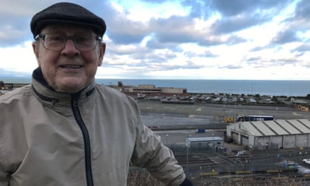 Colm Lambert, a retired customs officer, overlooking Rosslare .
